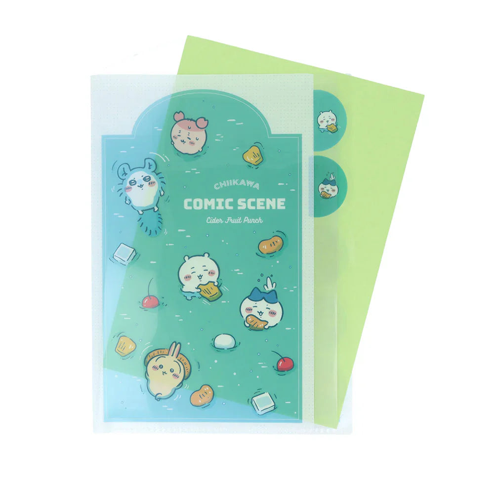 CHIIKAWA | Die-cut Clear A4 File 5P H310×W225×D2mm (River Comic Scene Cider Fruit Punch)