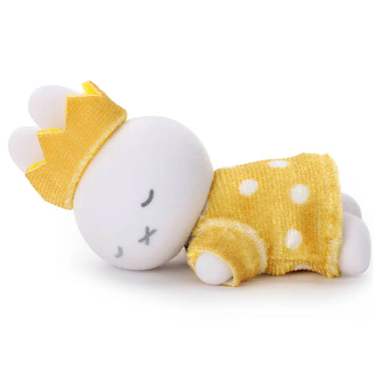 Miffy | Gold & Black Sleeping Friend Flocked Mascot Plush Toy Plush Doll with Box 85×50×50mm (Crown Dot 70th
