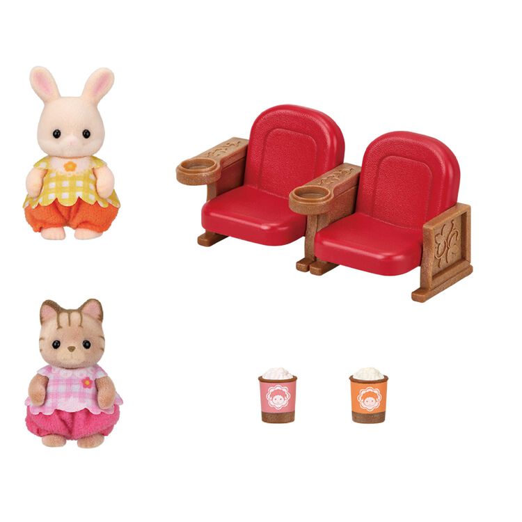 Sylvanian Families | Movie Theater Edition Set (Margaret Baby Rabbit &Striped Cat)