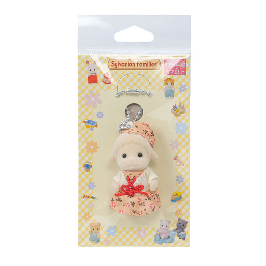 Sylvanian Families | Sheep Key Chain 85X30X150Mm (Pink One-Piece) 森贝儿森林家族