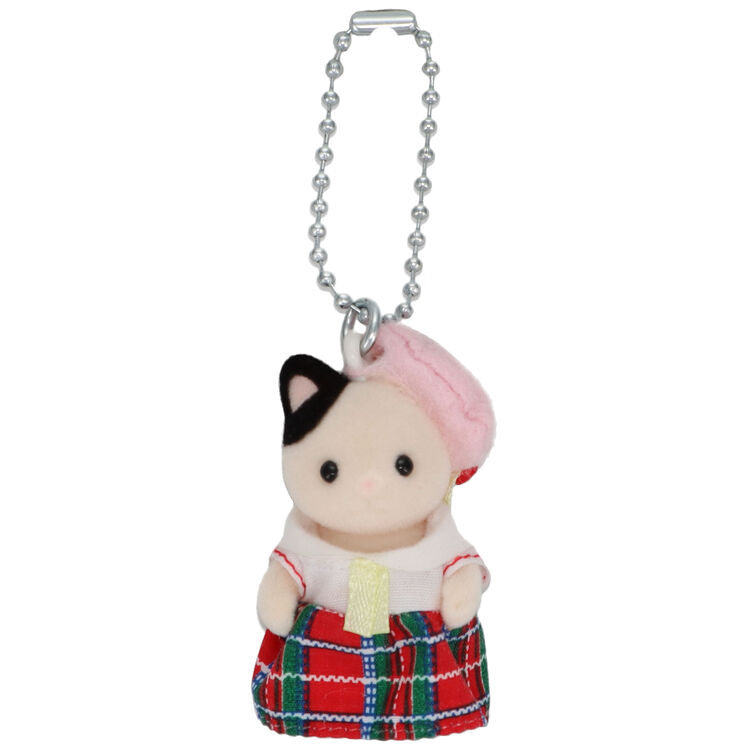 Sylvanian Families | Charcoal Cat Key Chain 85X30X150Mm (Sailor Suit) 森贝儿森林家族
