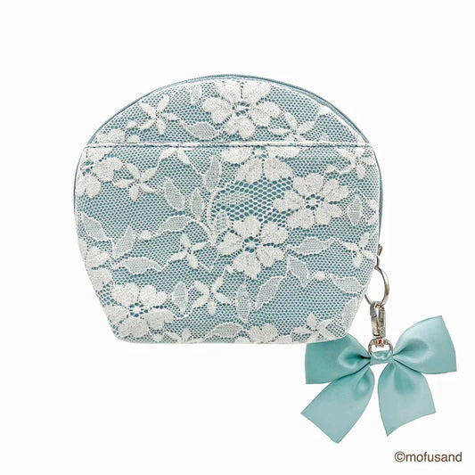 Mofusand | Round Shell Pouch Lace × Embroidery 130×160×45Mm