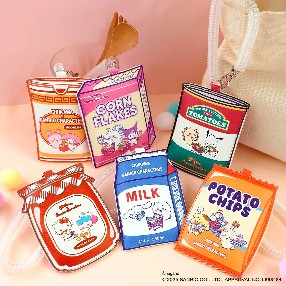 Chiikawa x Sanrio | Kuromi & Momonga Die-Cut Pass Case 110x83x8mm (Supermarket)