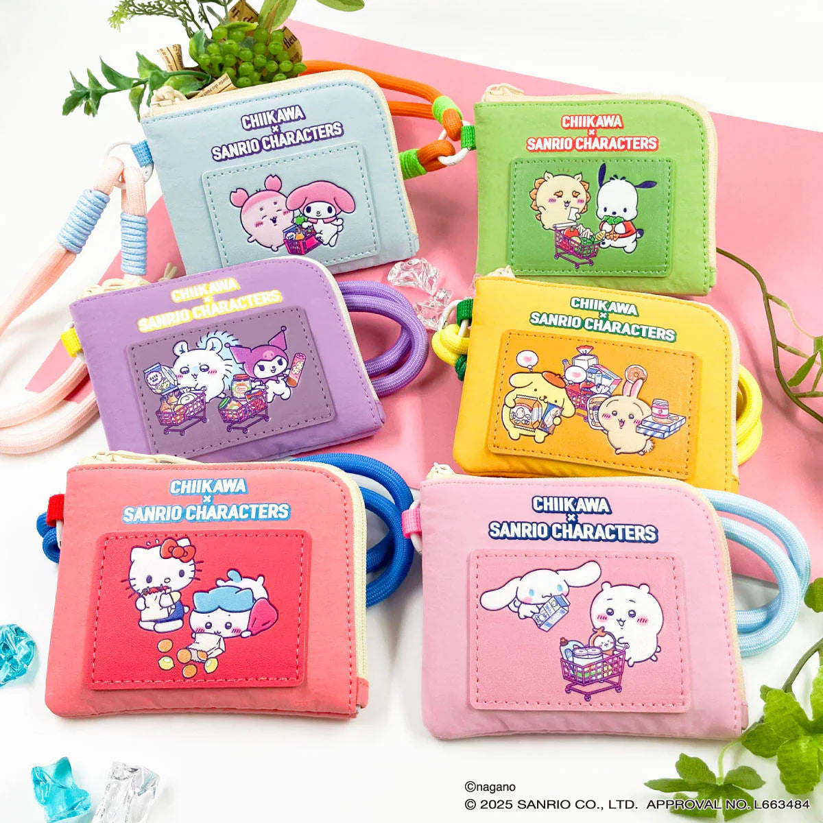 Chiikawa x Sanrio | Kuromi & Momonga Compact Walllet 90x120x20mm (Supermarket)