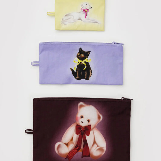 Baggu Flat Pouch Set (Fancy Animals)