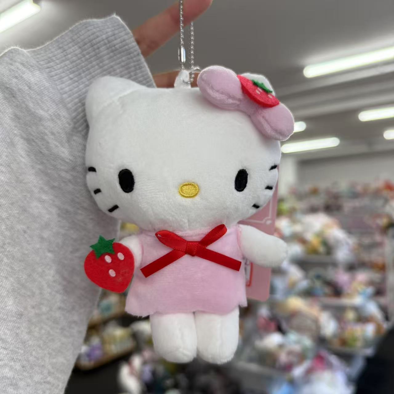 SANRIO x Avail | Hello Kitty 50th Anniversary Mascot Holder Plush Keychain 14 x 12cm (Strawberry)