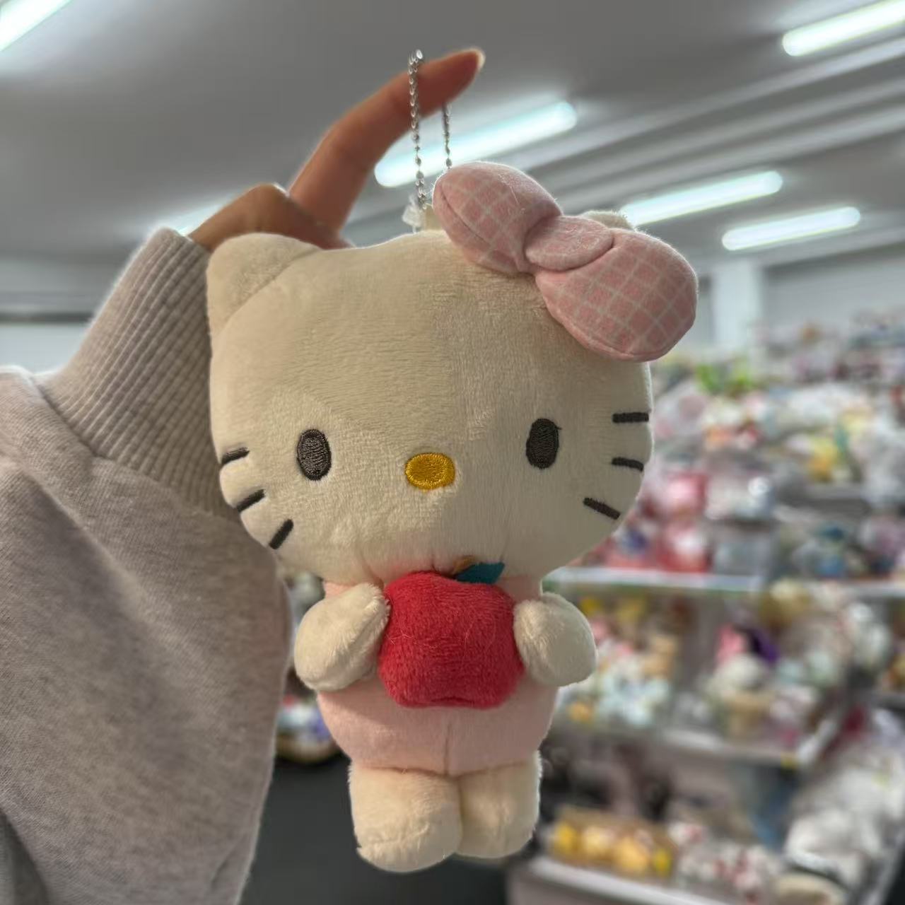 SANRIO x Avail | Hello Kitty 50th Anniversary Mascot Holder Plush Keychain 14 x 12cm (Apple)