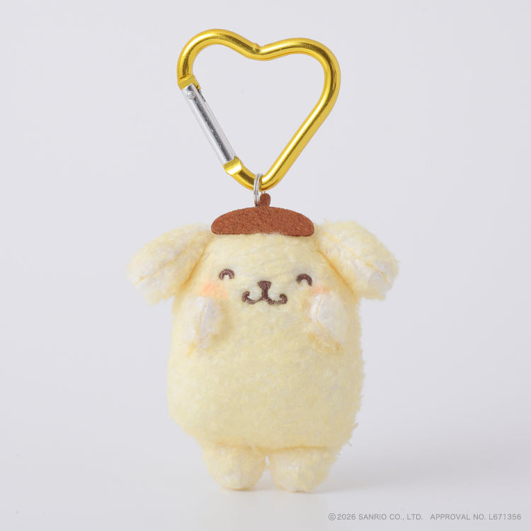 SANRIO | Pompompurin Fluffy Mini Mini Mascot Holder Plush Keychain 75mm (Cheek Squeeze)