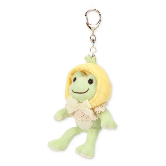 Pickles the Frog | Mascot Holder Plush Keychain Always Fruits 15×7×4.5cm (Pineapple)