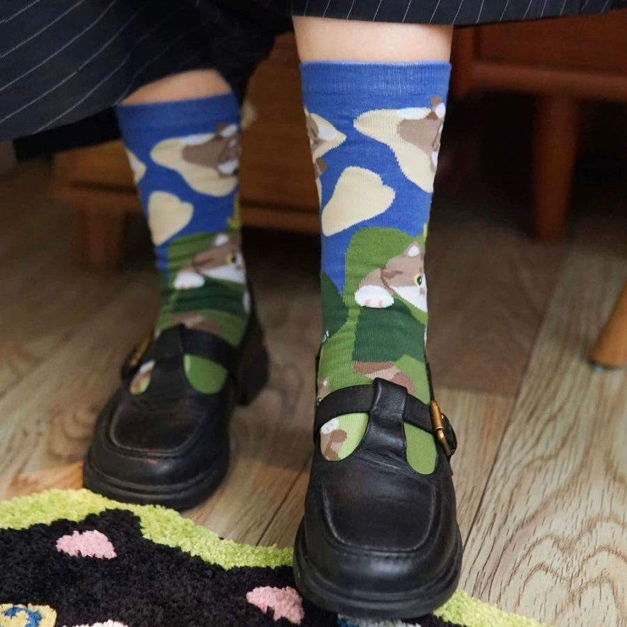 Mewji Socks Set 3 Pieces (Cat Island) Free Size 23-26Cm