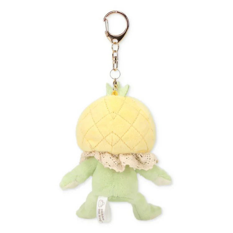 Pickles the Frog | Mascot Holder Plush Keychain Always Fruits 15×7×4.5cm (Pineapple)