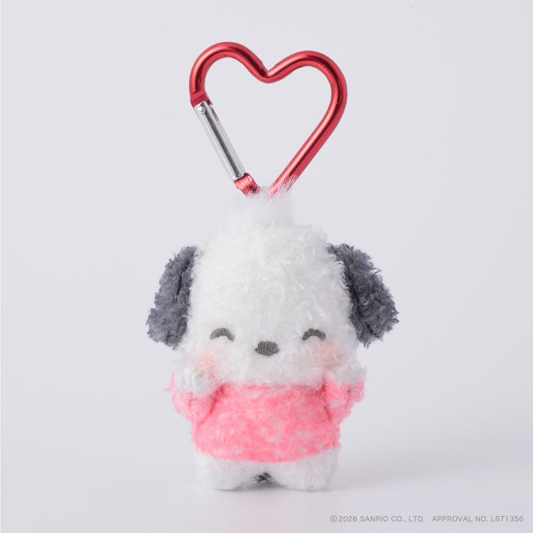 SANRIO | Pochacco Fluffy Mini Mini Mascot Holder Plush Keychain 75mm (Cheek Squeeze)