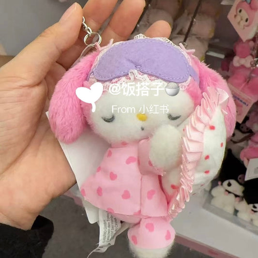 SANRIO | My Melody Sleeping Plush Mascot Holder Keychain Bag Charm W10×D7.5×H11cm (Netflix My Melody & Kuromi)