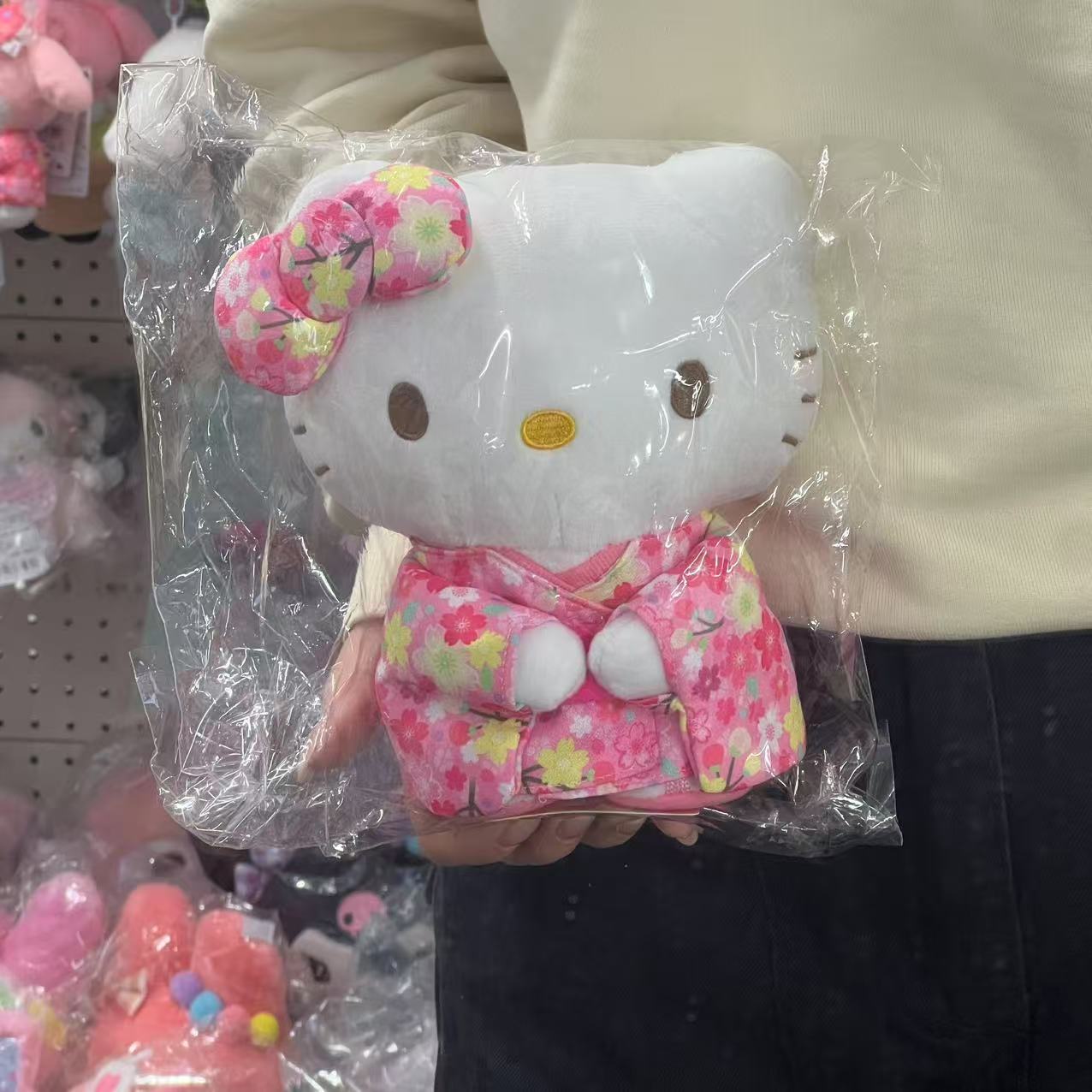 SANRIO | Hello Kitty Plush Toy Plush Doll W14.5×D8.5×H19.5cm (Kimono - Pink)