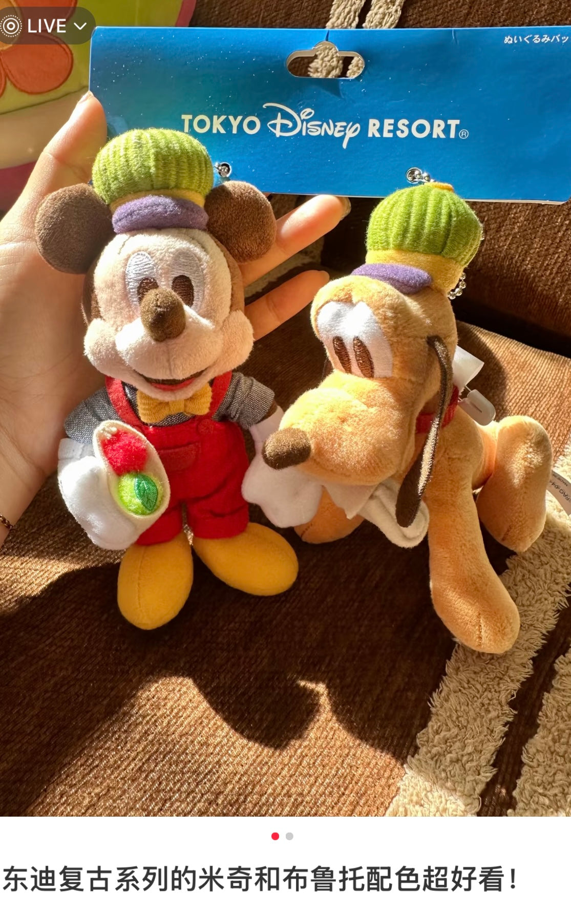 Disney | Mickey Mouse & Pluto Mascot Holder Plush Keychain Set