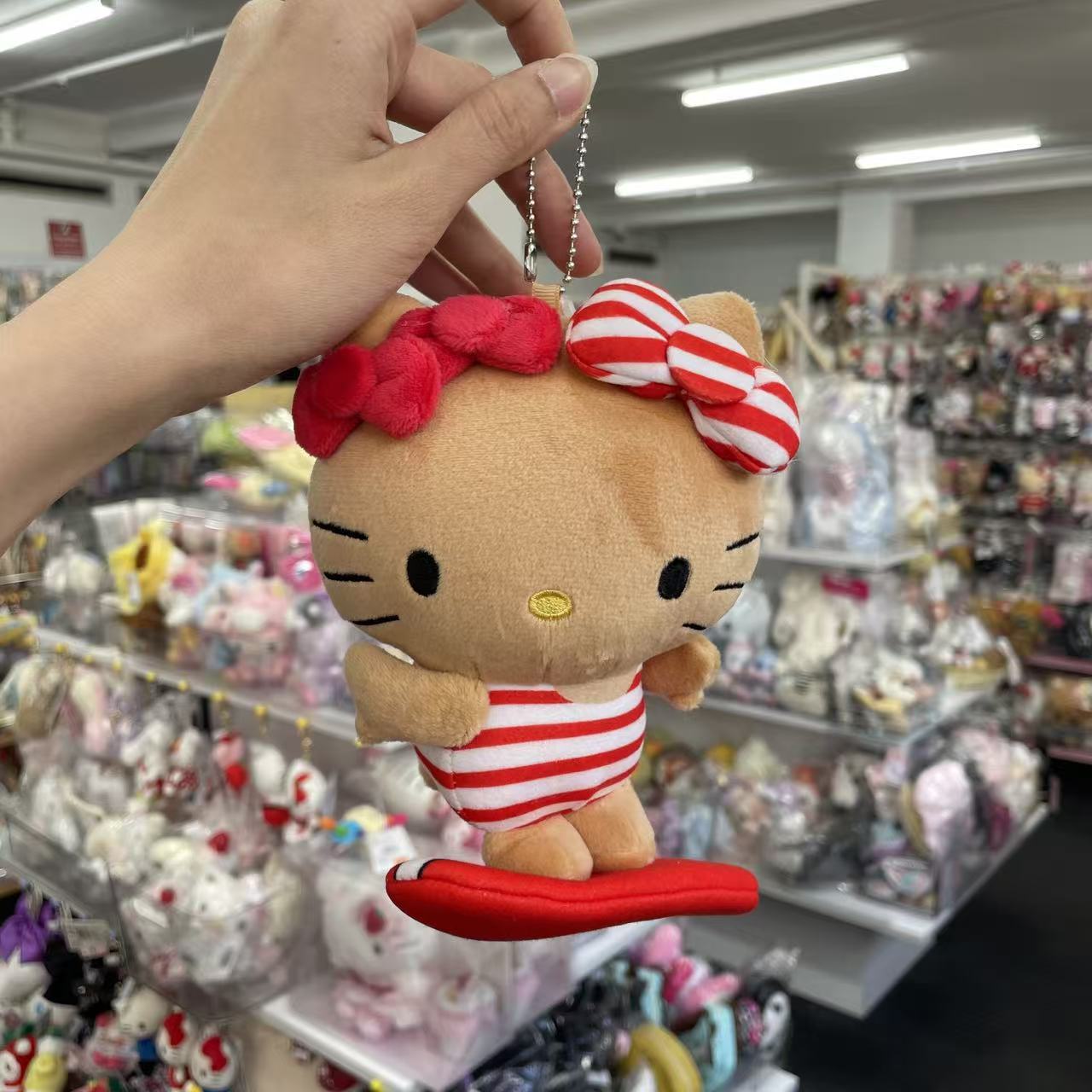 Avail x Hello Kitty | Tanned Mascot Holder Plush Keychain Bag Charm (Surfing)
