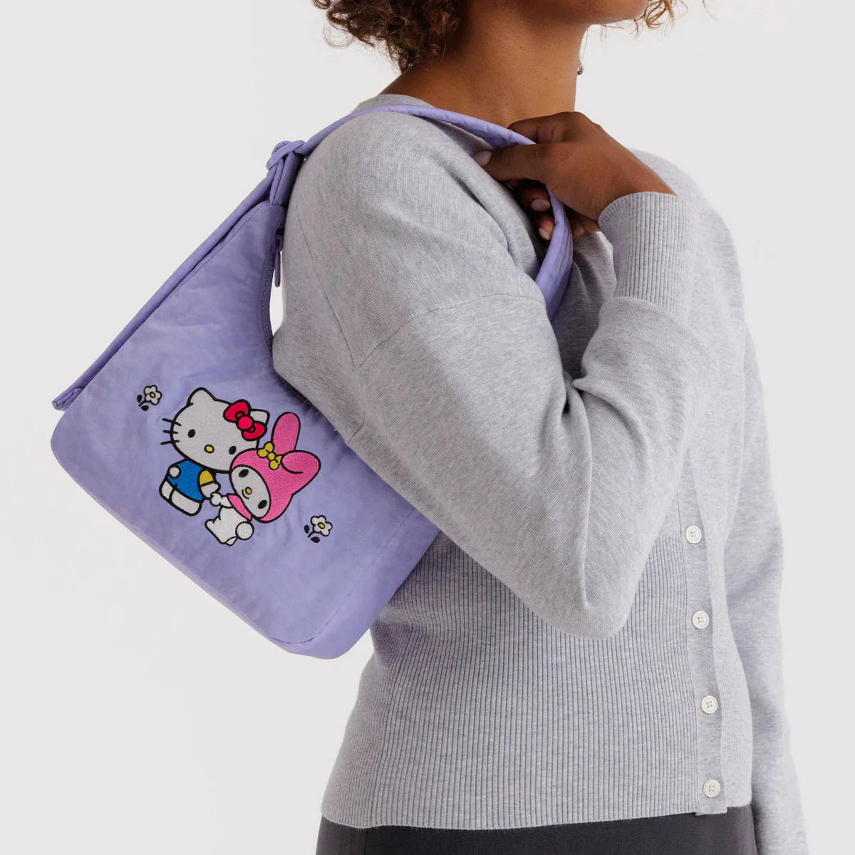 Baggu Mini Nylon Shoulder Bag (Embroidered Hello Kitty & My Melody)