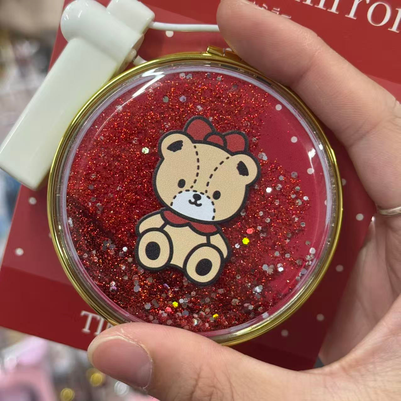 SANRIO | Hello Kitty Tiny Chum Shake Shake Floating Double Mirror 72x75x13mm