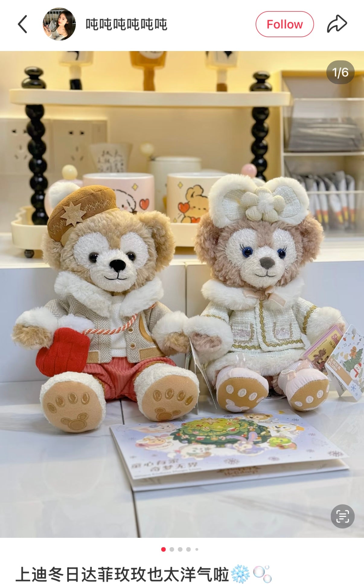 DISNEY | SHANG HAI DisneyLand Duffy Plush Toy Doll SS (Duffy and Friends Winter Collection)