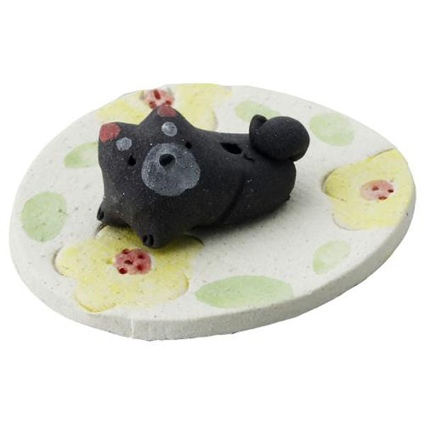 Craftman House | Handmade Incense Holder Black Shiba