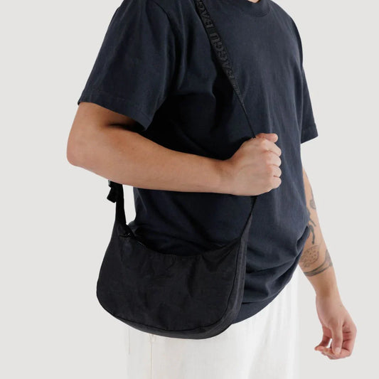 Baggu | Small Nylon Crescent Bag (Black Spring) 新月包 尼龙饺子包 超轻防水 肩带可调节