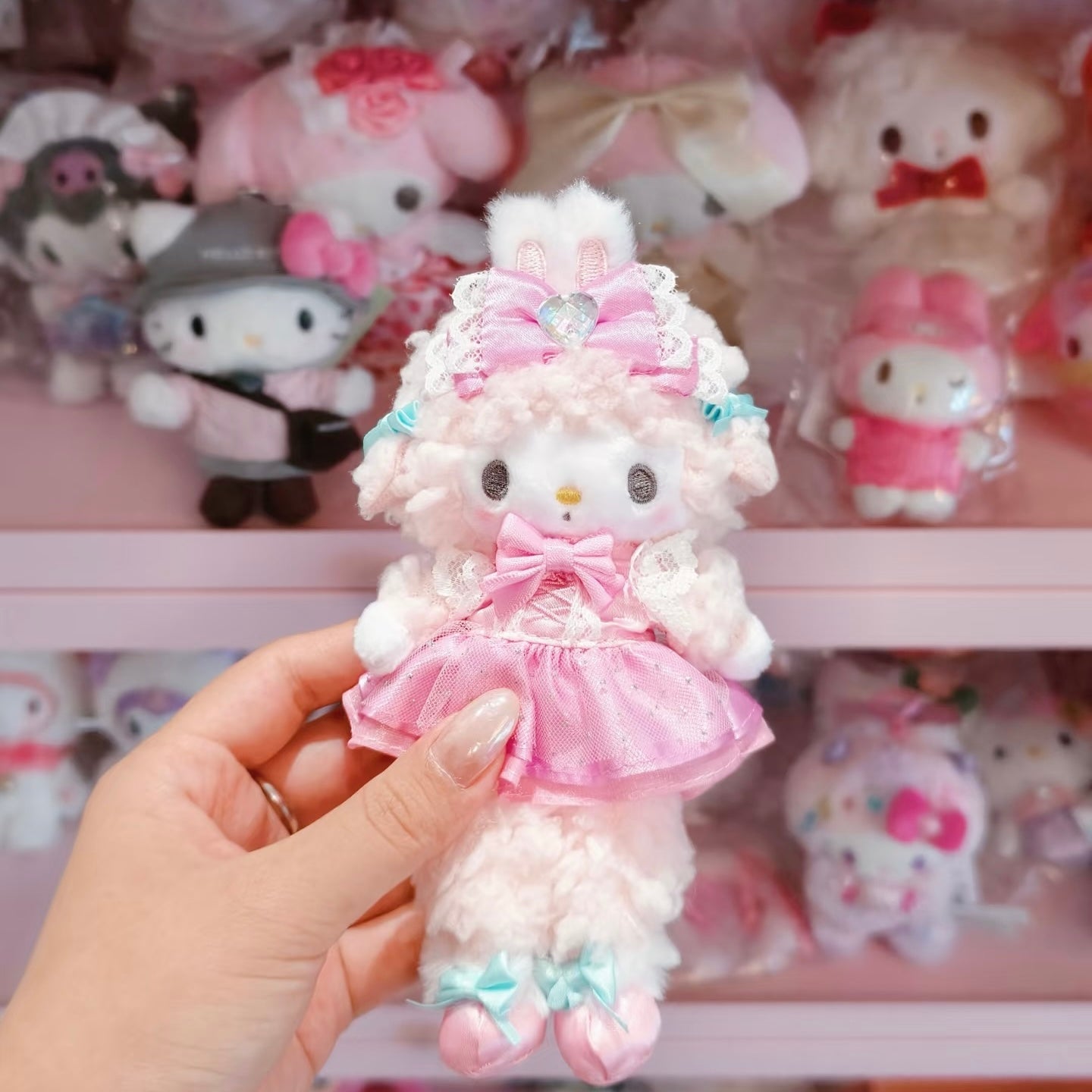 SANRIO | My Sweet Piano Style Up Mascot Bag Charm Keychain 175x84x56mm (My Melody♡Kuromi♡My Sweet Piano Bunnies Ballerina)