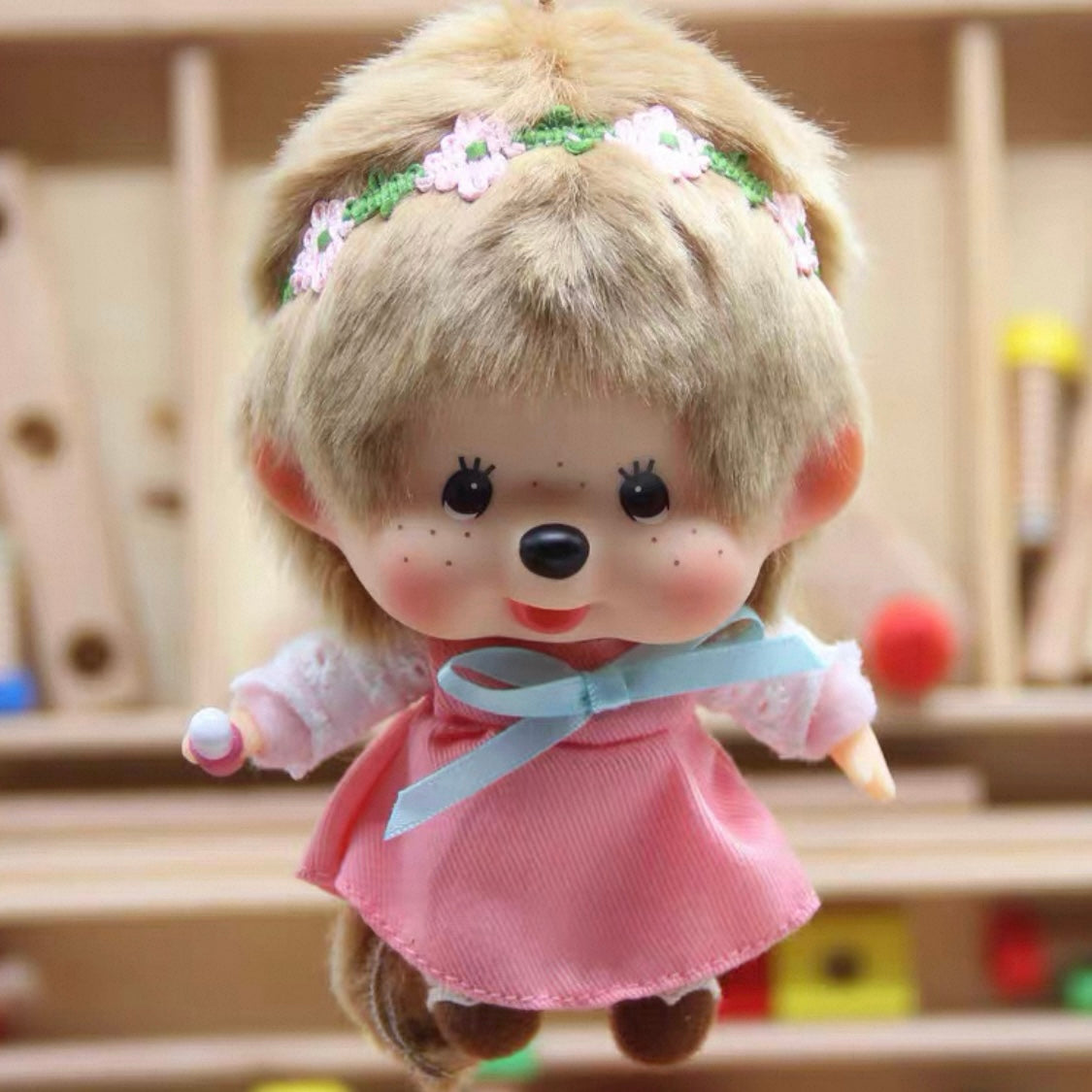 Monchhichi | Sugar Brown Mascot Holder Bag Charm Keychain 130mm Approx. (Big Head)
