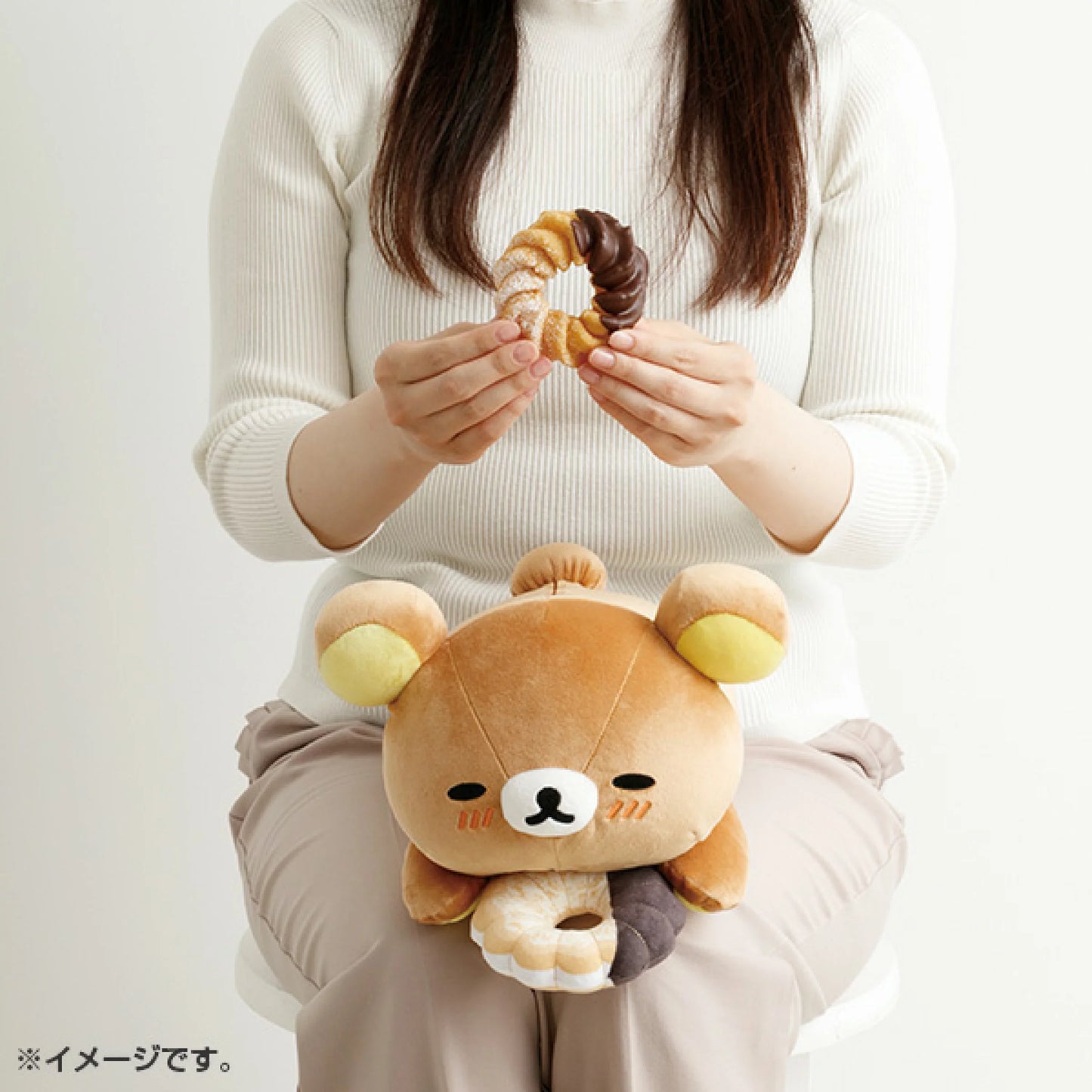 SAN-X | Rilakkuma Korilakkuma Plush Toy Plush Doll L 160×180×300mm (Mister Donut Lying Down)