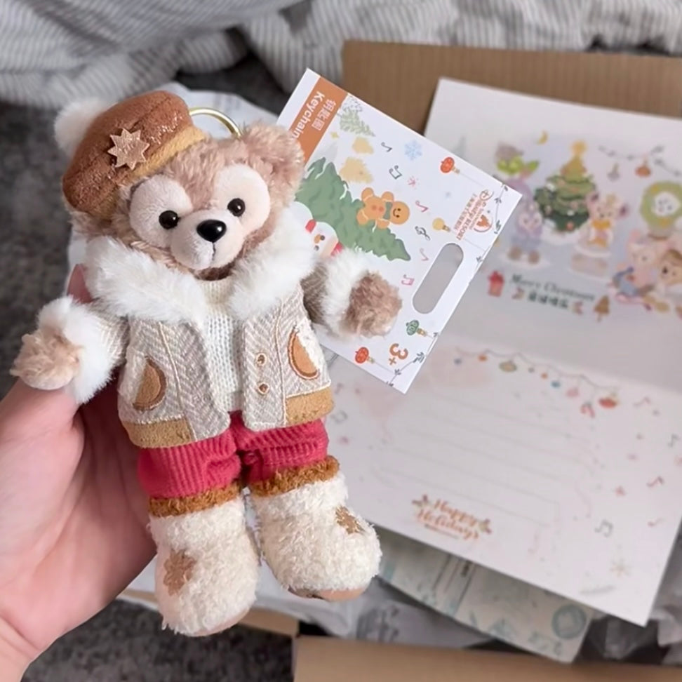 DISNEY | SHANG HAI DisneyLand Duffy Mascot Holder Plush Keychain (Duffy and Friends Winter Collection)