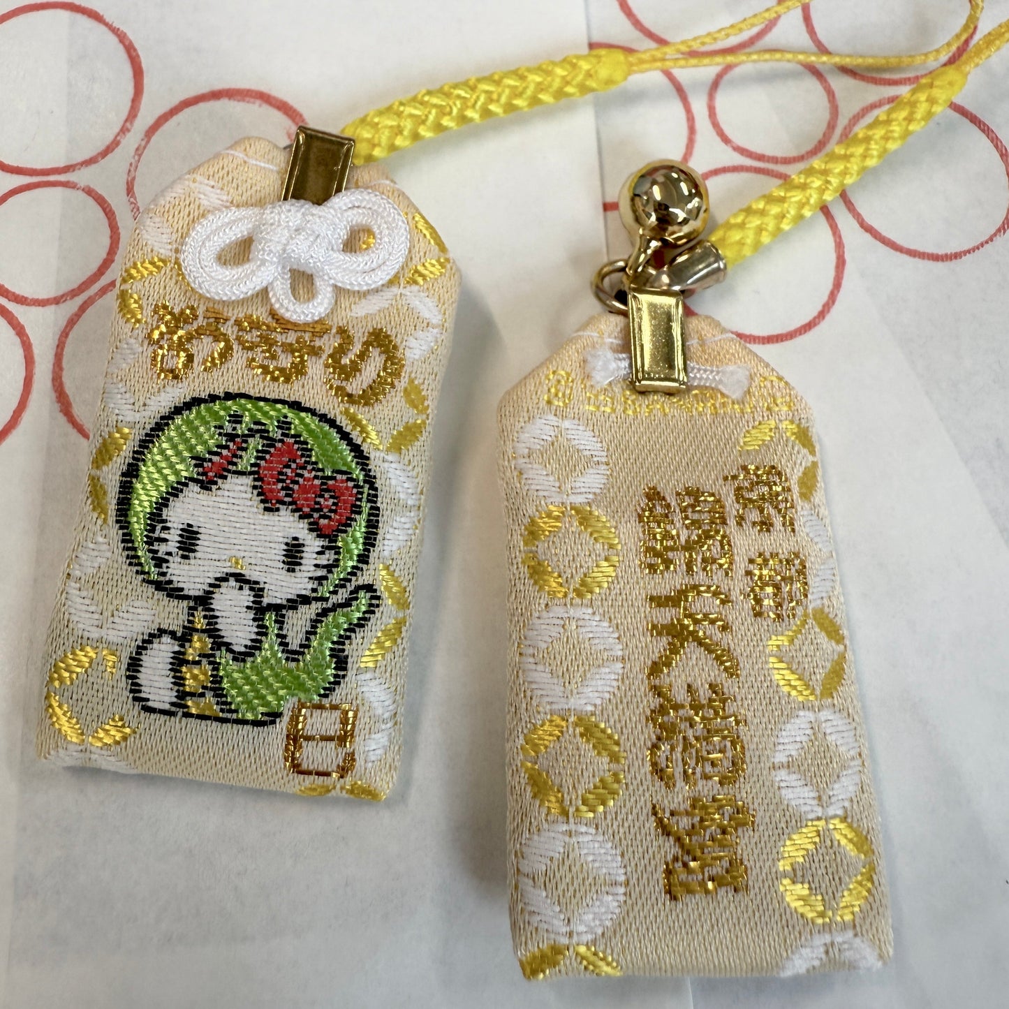 Nishiki Tenmangu Shrine | Sanrio Omamori Phone Charm With Bell (Hello Kitty - Zodiac Snake)