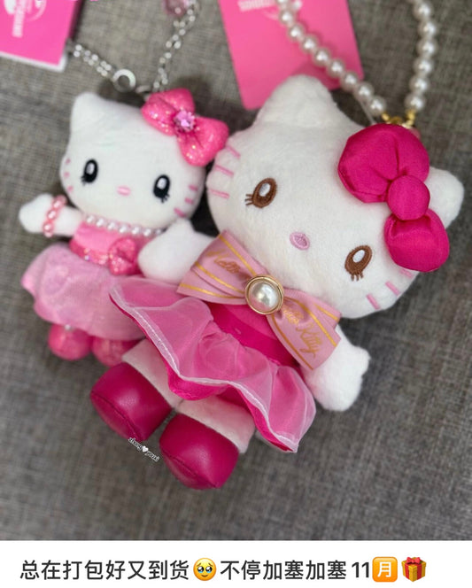 Usj | Hello Kitty Plush Keychain Mascot Holder Pearl Chain