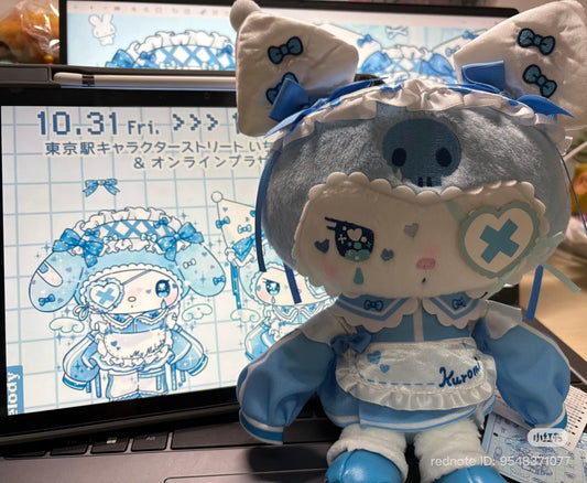 【Limit 1】SANRIO x MU DOLLY MIX | Kuromi Blue Plush Toy Plush Doll 175×220×110mm