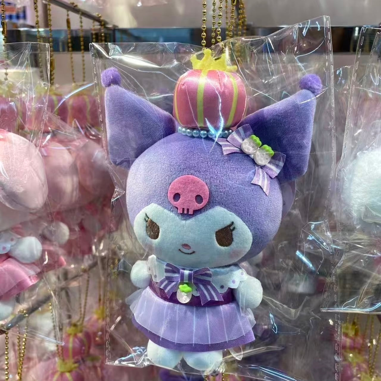 SANRIO x Kthings| Kuromi Mascot Holder Plush Keychain Bag Charm (Crown)