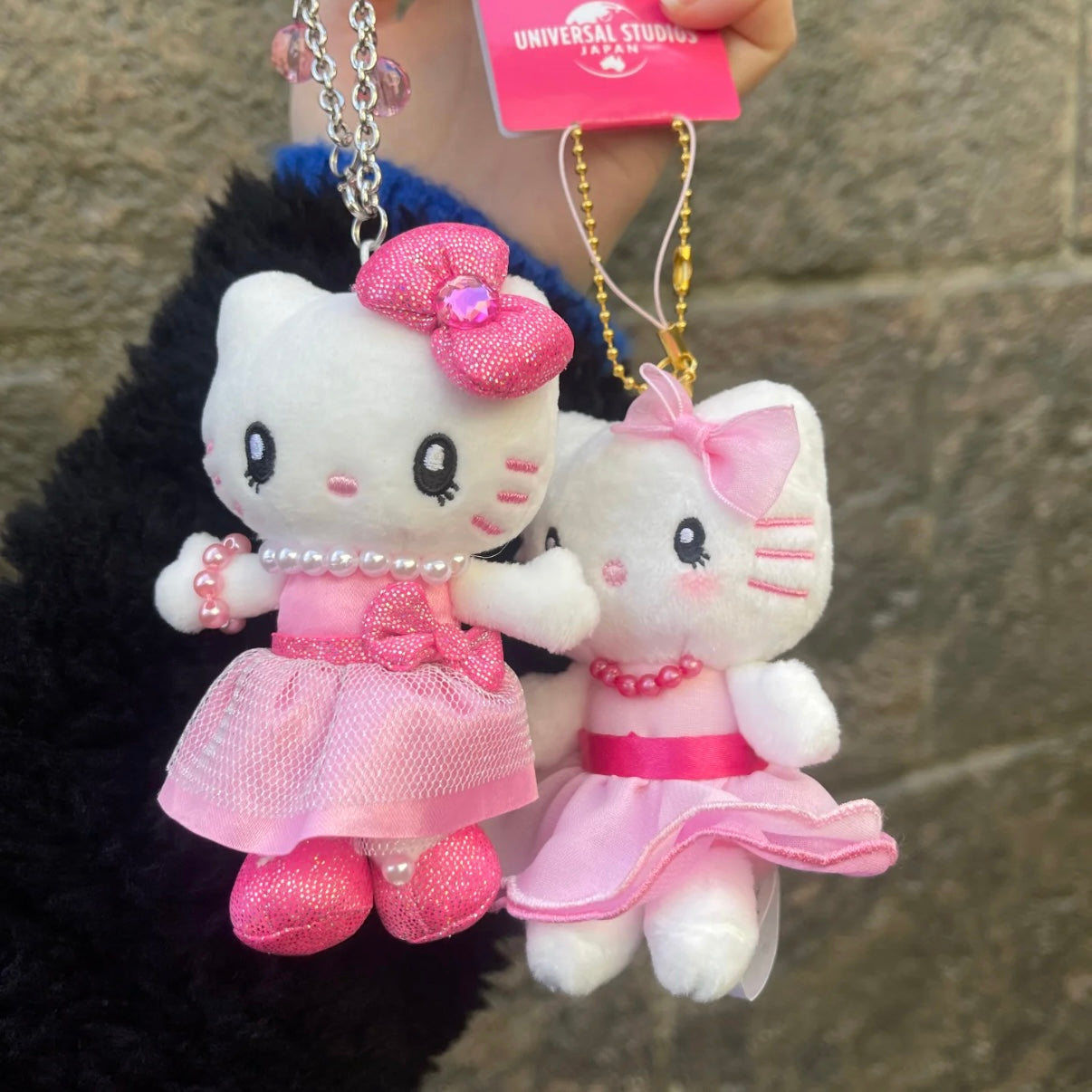 USJ | Hello Kitty Plush Keychain Mascot Holder with Ballchain 10cm Approx.