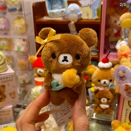 SAN-X | Rilakkuma Chairoikoguma Plush Badge (Tulip)