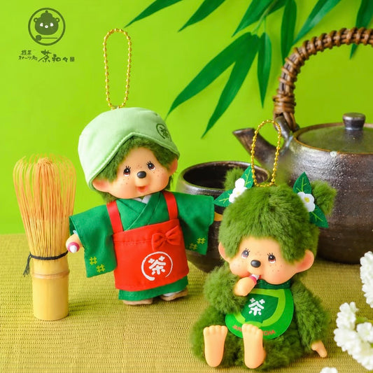 Monchhichi|Matcha Thick Tea Mascot Holder Plush Keychain Bag Charm (Kyoto Arashiyama)