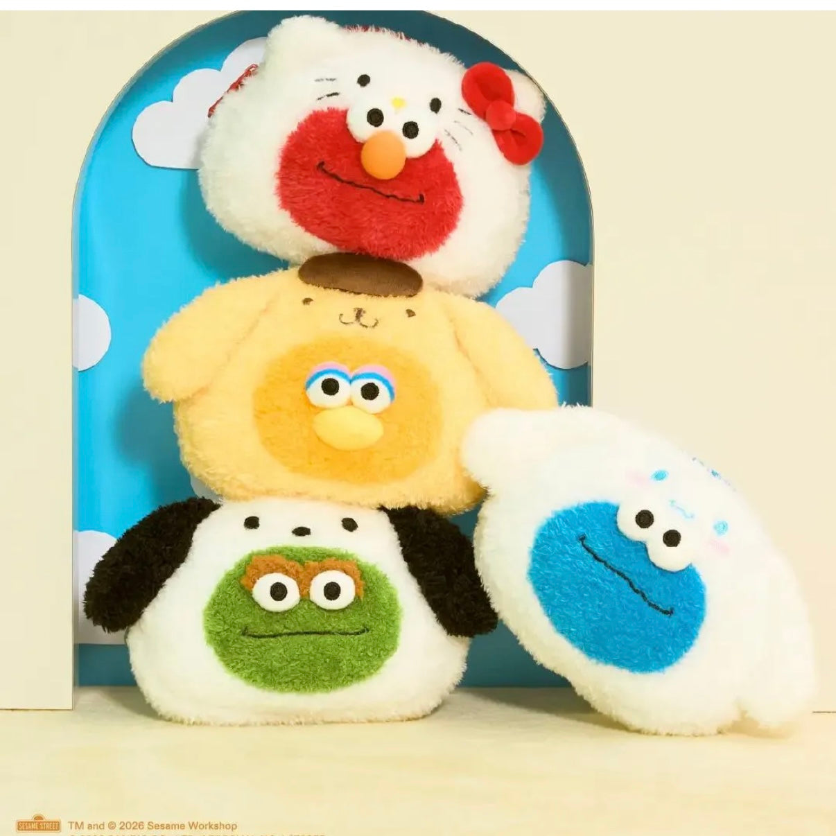 SESAME STREET MARKET x SANRIO | Big Bird x Pompompurin Face Pouch