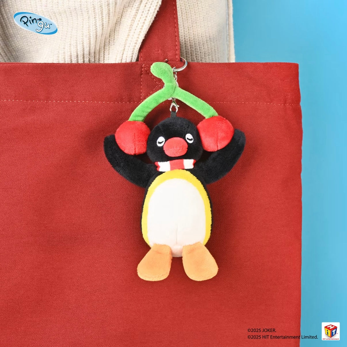 Pingu | Mascot Holder Bag Charm Plush Keychain (Cherry)