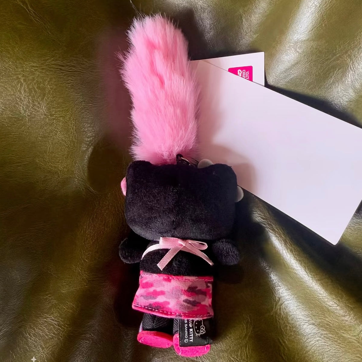 SANRIO x 10C REPIPI | Hello Kitty Mascot Fur Keychain Mascot Holder Bag Charm 100 x 55mm (Swimsuit Black)