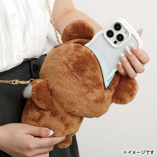 SAN-X | Rilakkuma Chairoikoguma Plush Pochette Bag Shoulder Bag 260×190×150mm (Chairoikoguma's Kumakyun Days)