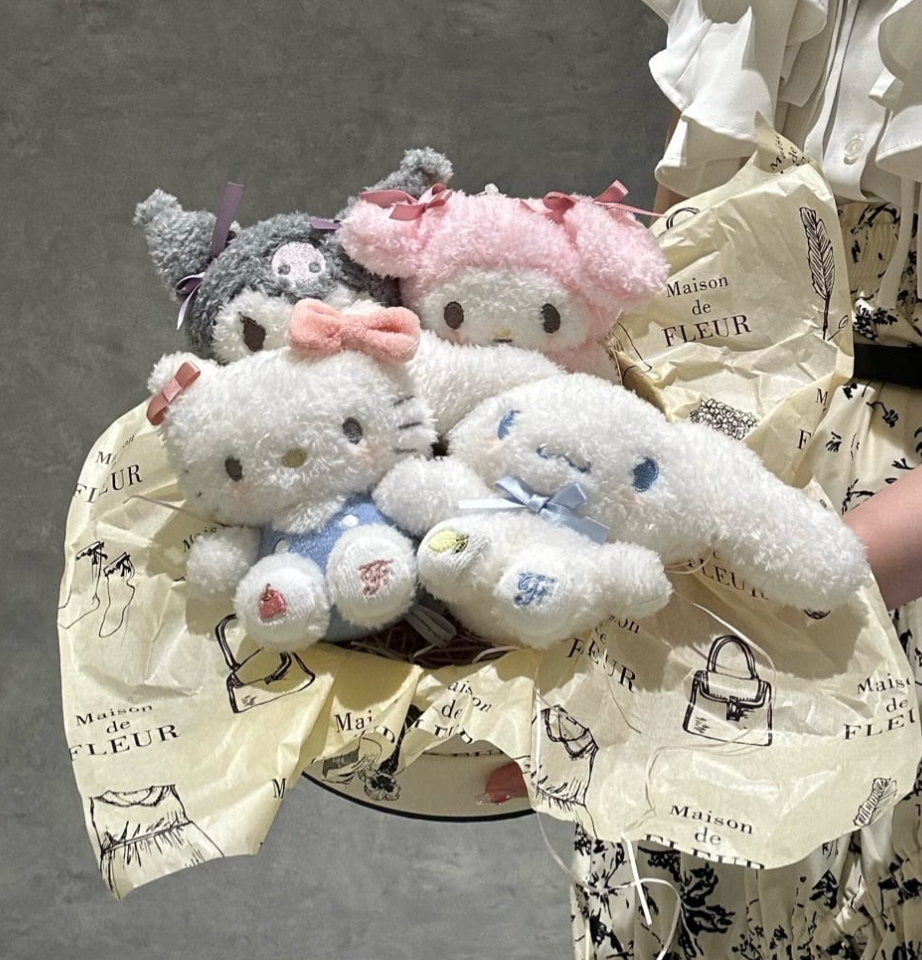 Maison De Fleur x Sanrio | Fluffy Mascot Holder Plush Keychain