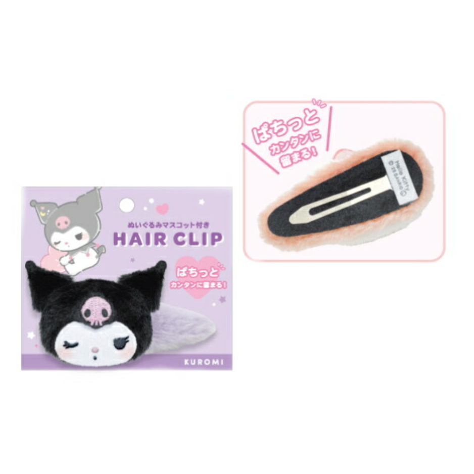 SANRIO | Kuromi Plush Fluffy Hair Clip Munyatto H50×W100×D35mm