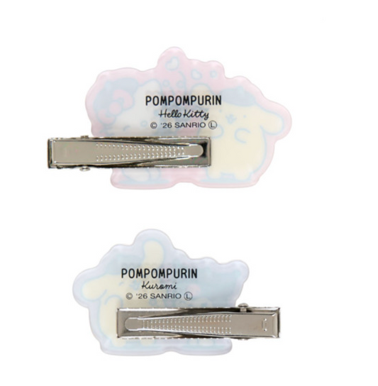 SANRIO | Hello Kitty & Kuromi & Pompompurin Acrylic Hair Clip Set 60×15×35mm (30th Anniversary)