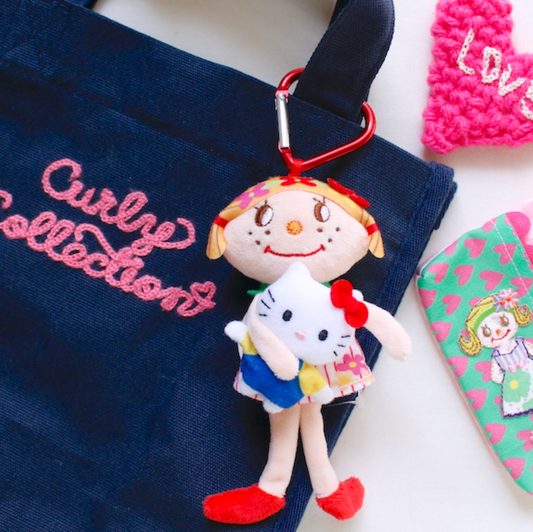Curly collection x Hello Kitty | Mascot Holder Plush Keychain Bag Charm (Red)