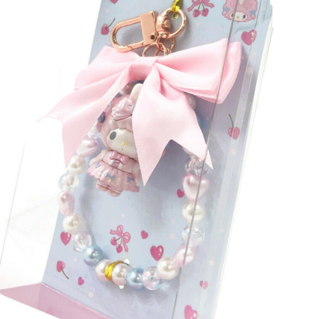 SANRIO | My Sweet Piano Beaded Phone Charm Hand Strap 108×66mm (My Melody♡Kuromi♡My Sweet Piano Bunnies Ballerina)