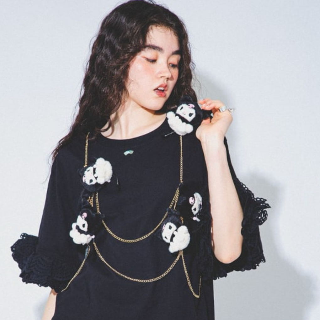 BEAMS COUTURE x Sanrio characters | Kuromi Plush Necklace 70x70mm