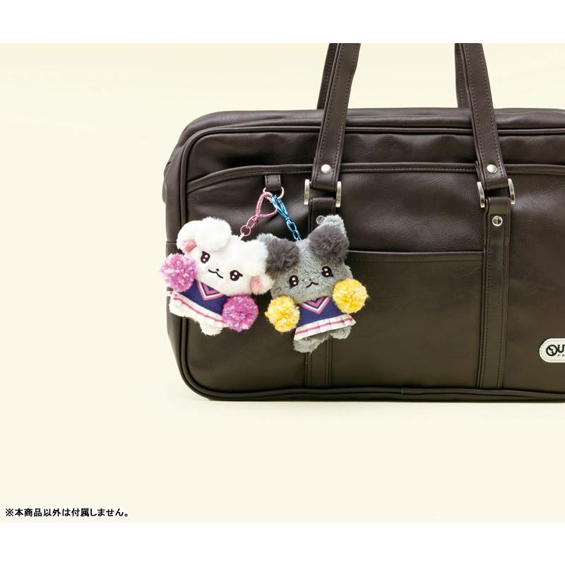 SAN-X | Hanging Plush Mascot Holder Bag Charm Keychain Ramu White 95×80×40mm (Cheer Cheer Lambs : Let's Go! Shake! Cheer Up!)