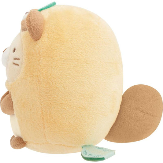 SAN-X | Sumikko Gurashi Collectible Plush Tanuki Cat 100x90x85mm (Raccoon Tanuki Round Restaurant)