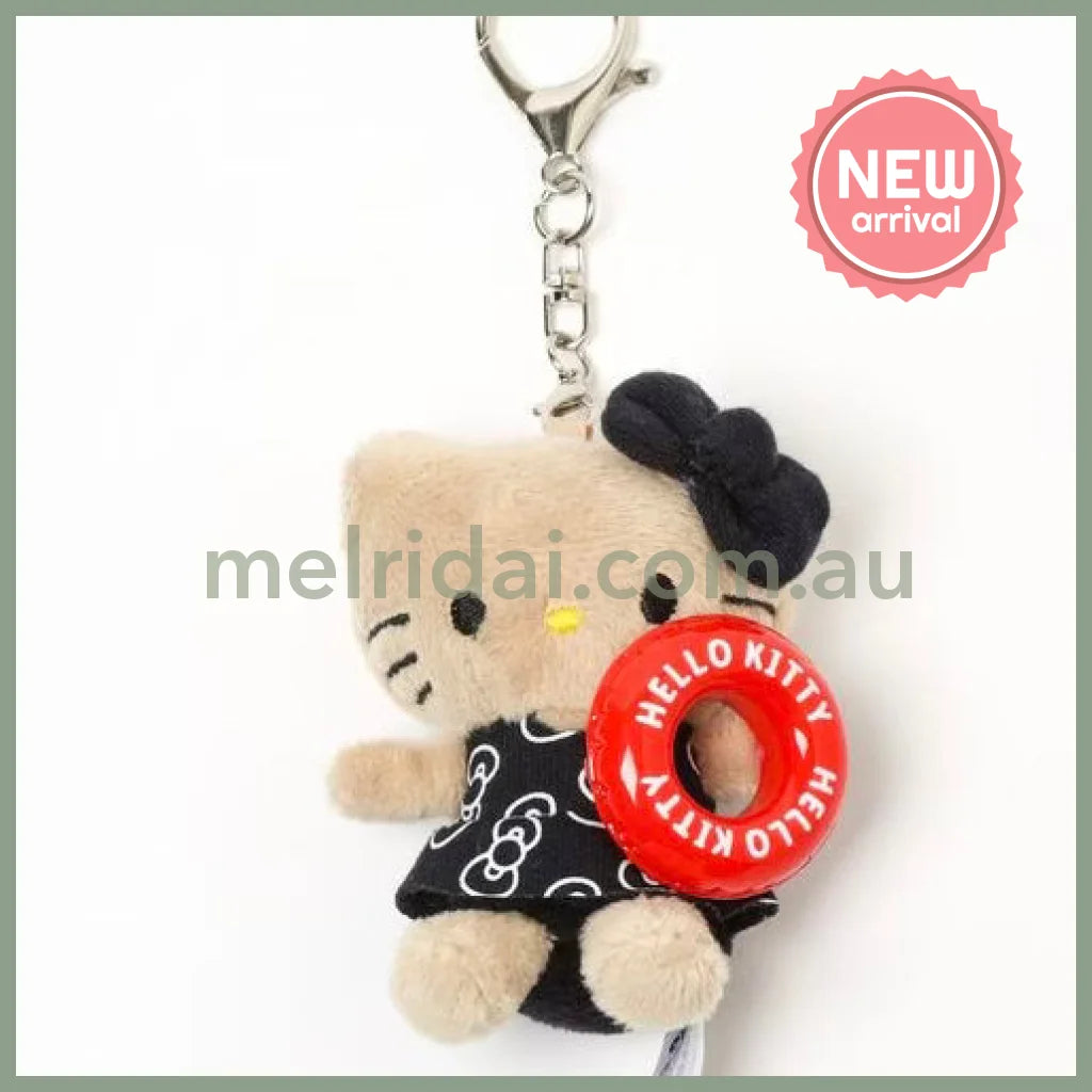 and St Me% x Sanrio Hello Kitty | Mini Mascot Holder Plush Keychain 13cm 5th Ver. (Tanned & Swimming Ring)