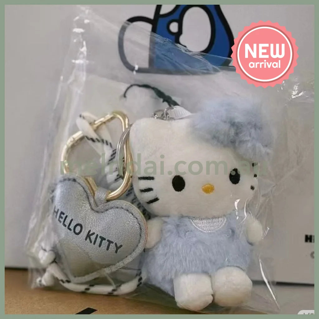 and St Me% x Sanrio | Hello Kitty Mini Mascot Holder Plush Keychain 150mm (Blue)